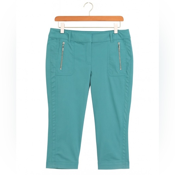 CHICO’S Capris Bundle – 3 Pairs Size 00 (XS) Coral, Aqua & Black. - Picture 3 of 4